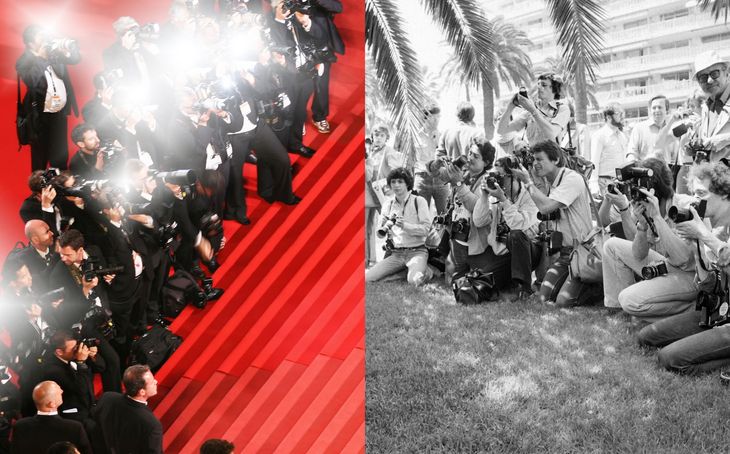 Photographers during the Festival de Cannes in 2010 and 1979