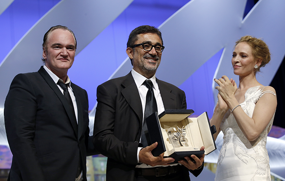 Quentin Tarantino, Nuri Bilge Ceylan and Uma Thurman © AFP / V. Hache